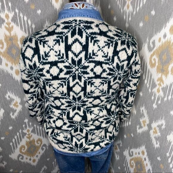 Ralph Lauren Vintage 1990 Hand-knit Polo Country Green Snowflake Sweater - Picture 10 of 16